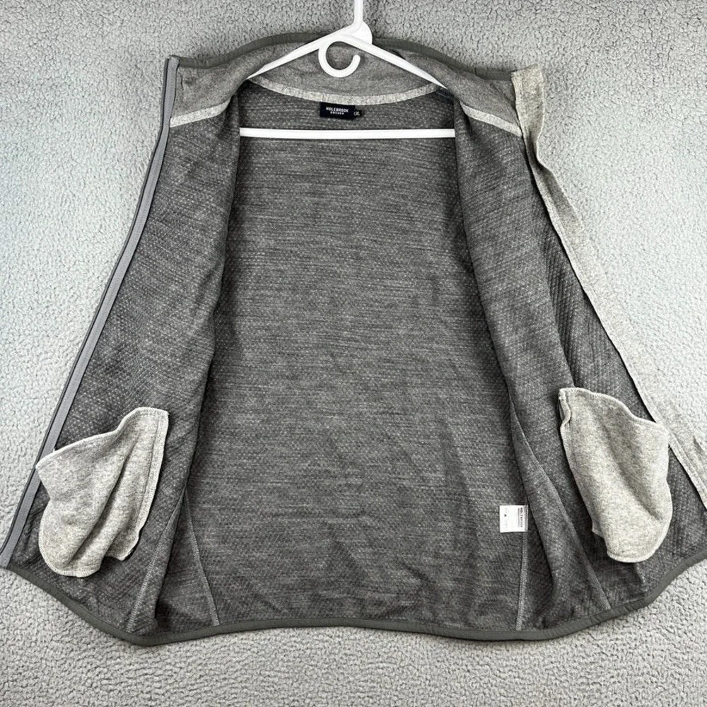 Holebrook Sweden Vest Men's XXL Heather Grey Wool Blend Full‎ Zip Zipped Pockets
